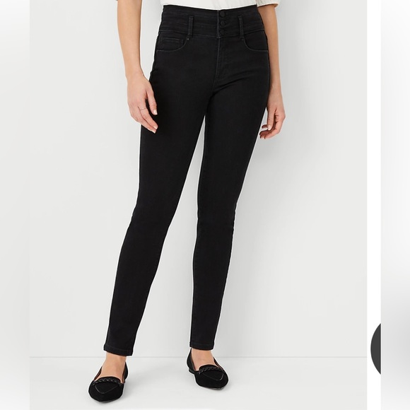 Ann Taylor Devin Ponte Super Skinny Modern Fit Stretch Pants Black size 8 - Picture 1 of 10
